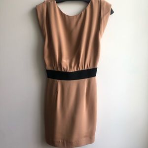 Dusty rose 100% silk open back dress Sz 4